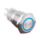 Poussoir Ø19 led bleu 230V 2no/nf stable