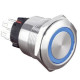 Poussoir Ø22 led bleu 24V 2no2nf mom.