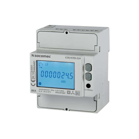 48503062 - Compteur d'énergie triphasé 80A Double tarif MID - Countis E21 - Socomec