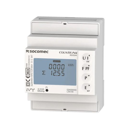Three-phase energy meter with CTs MODBUS RS485 MID Socomec COUNTIS P44 main product photo