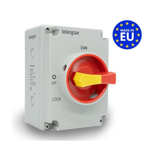 Inter sectionneur en coffret cadenassable 32A-3P+N-IP65 - poignée rouge main product photo