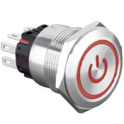 BP Ø22 led power rouge 24V 2no2nf stable