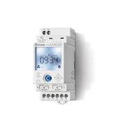 126282300000 - Horloge modulaire hebdomadaire 2 inverseurs 16A 110 à 230V AC/DC, programmation manuelle ou par smartphone - FINDER
