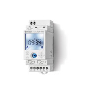 12A282300000 - Horloge astronomique modulaire hebdomadaire 2 inverseurs 16A 110 à 230V AC/DC, programmation manuelle ou par smartphone - FINDER